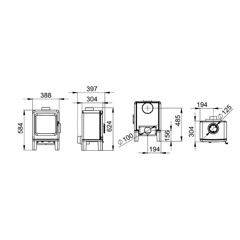 Poêle à bois BRONPI Lira étanche en fonte – 5 kW – Image 10